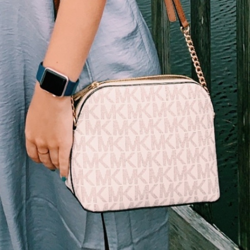 Michael Kors Cream Monogram Shoulder Bag